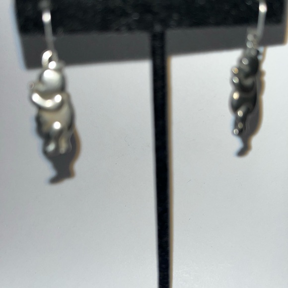Disney Classic Winnie The Pooh Dangle Pewter Earrings vintage - Picture 9 of 9